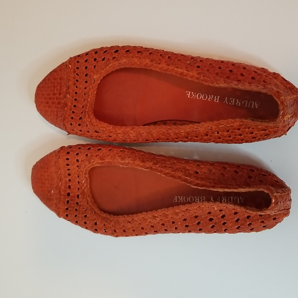 Audrey Brooke Vero Cuoiro Orange Flats - Picture 4 of 8